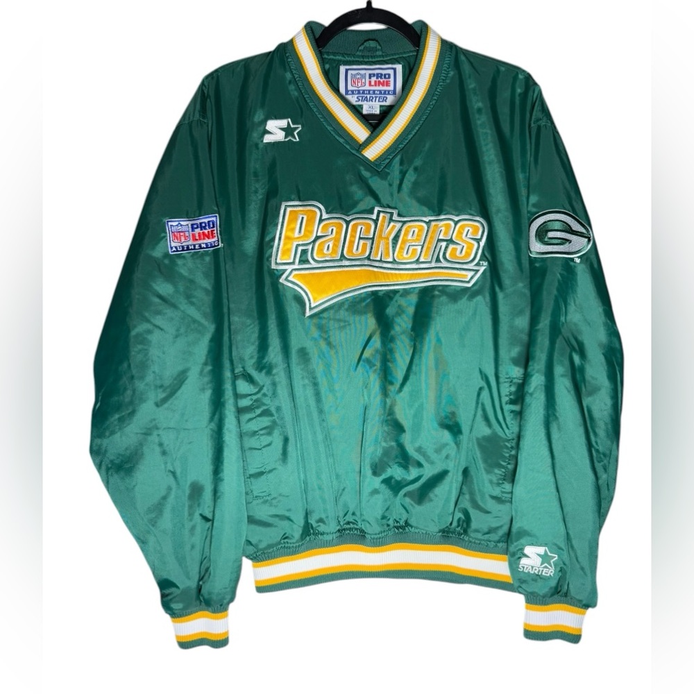 VTG Green Bay Packers Starter NFL Pro Line Pullover nylon Jacket Men's size XL